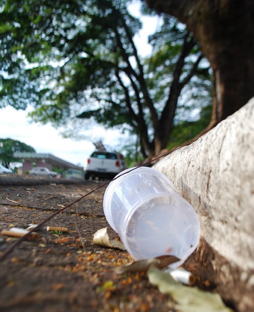 O descarte de objetos plásticos em vias públicas é uma cena que deveria ser combatida o tempo todo