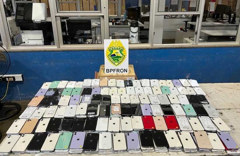 BPFron apreende em Foz do Iguaçu 570 celulares de luxo