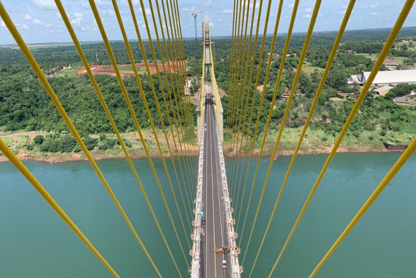 Ponte da Integração vista do alto, em 12 de janeiro de 2023. Imagem: Supervisão de Obras/Consórcio Ponte