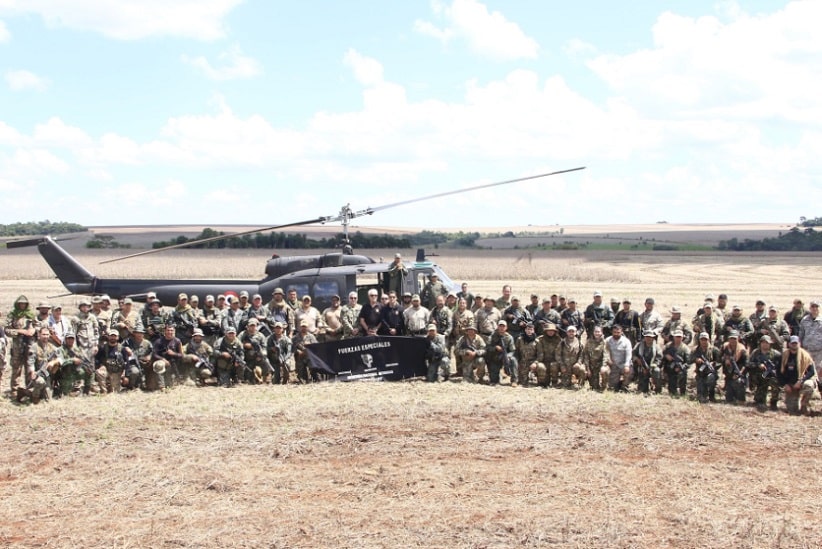 Fuerzas paraguayas y brasileñas se reunieron para el inicio de la operación. Imagen: Gentileza/Senad Paraguay