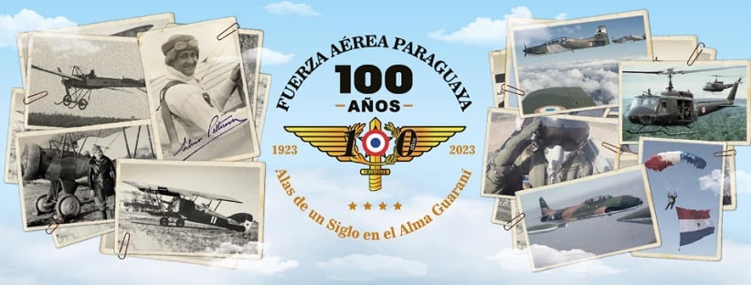 Banner comemorativo ao centenário da Força Aérea Paraguaia