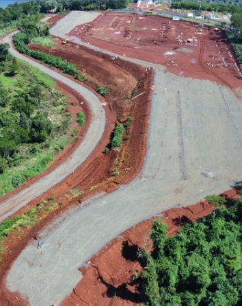 Platô da futura aduana da cabeceira brasileira da Ponte da Integração. Foto: Gentileza/Consórcio Ponte