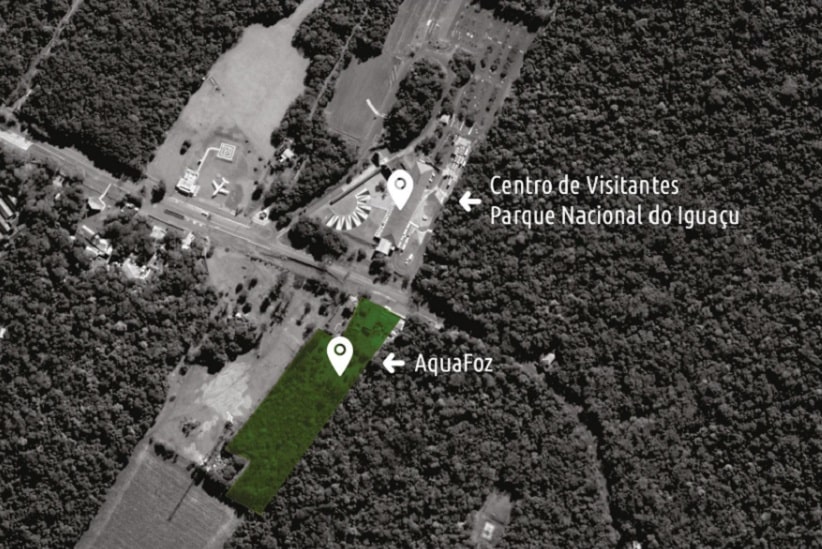 Área onde será construído o aquário, ao lado do Parque Nacional do Iguaçu. Imagem: Gentileza/Grupo Cataratas