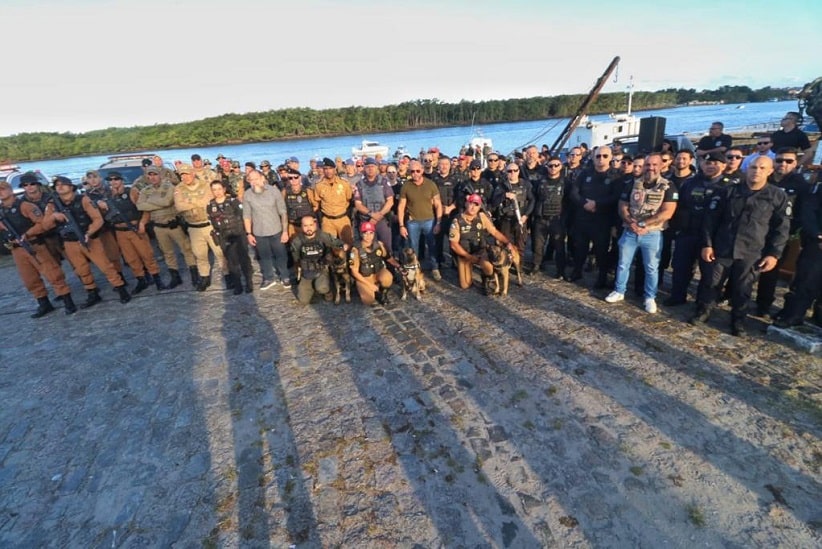 Policiais participantes da operação no Oeste do Paraná. Foto: Gentileza/Sesp-PR