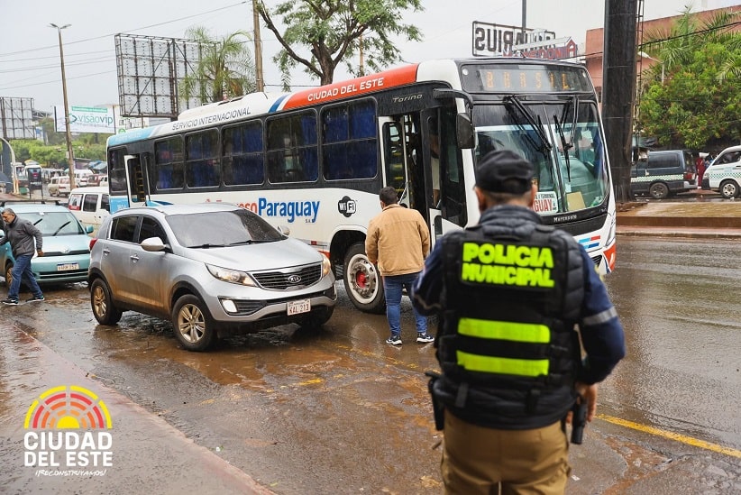 Trânsito nas imediações da aduana paraguaia é considerado caótico. Foto: Gentileza/Prefeitura de Ciudad del Este