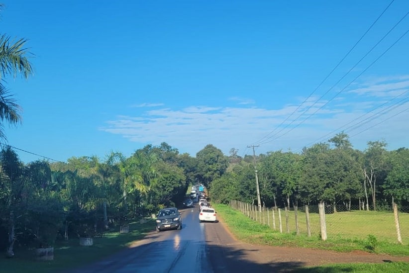 Trânsito pesado na Rua Itaboraí na manhã desta terça-feira (6). Foto: Wemerson Augusto