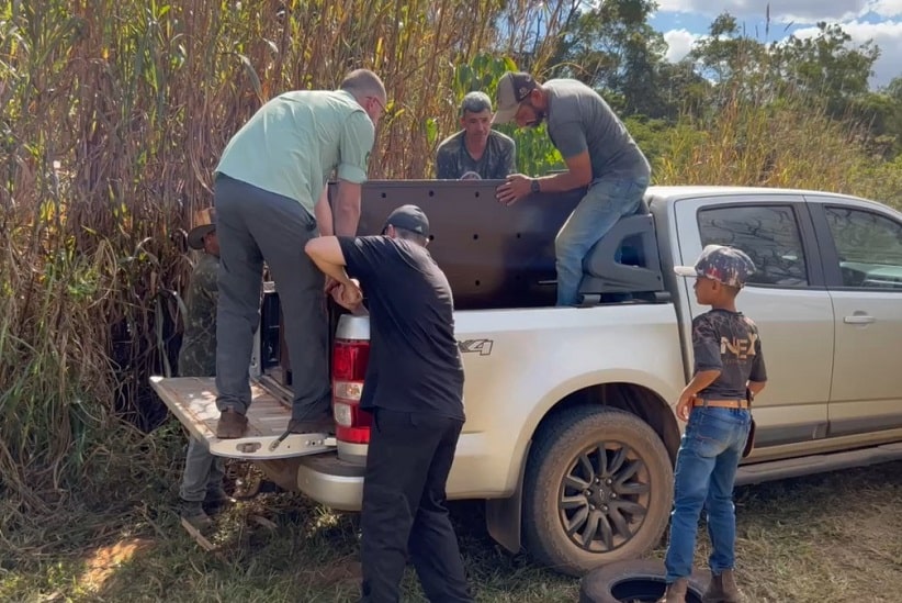 Desembarque da onça Cacau em Goiás. Foto: Marcos de Oliveira/Itaipu Binacional