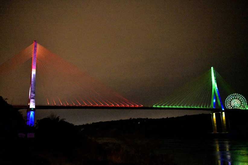 Ponte da Integração vista da margem paraguaia do Rio Paraná, em Presidente Franco. Foto: Gentileza/Itaipu Binacional