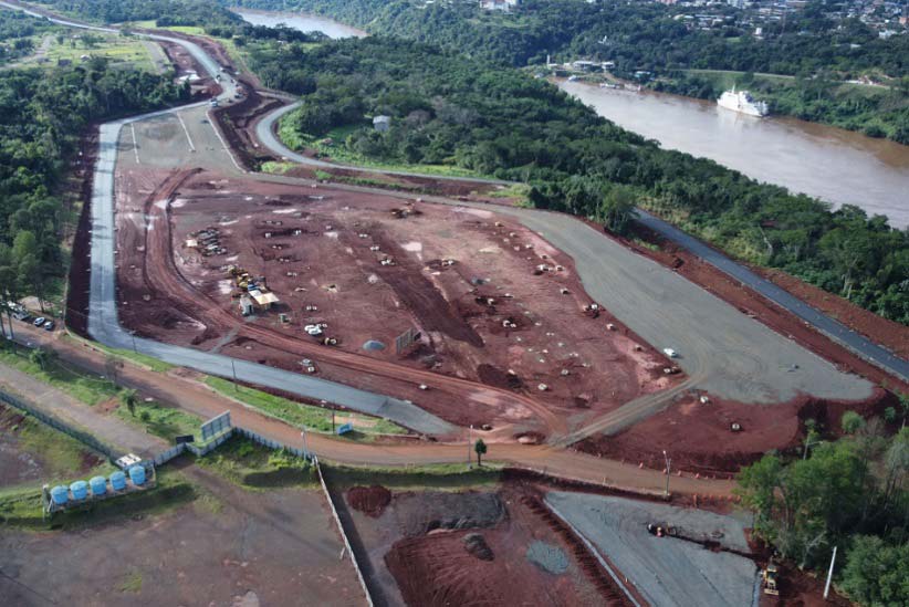 Platô da futura aduana brasileira da Ponte da Integração. Foto: Gentileza/DER-PR