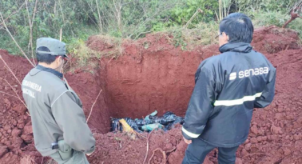 Produtos foram destruídos após inspeção sanitária. Foto: Gentileza/GNA