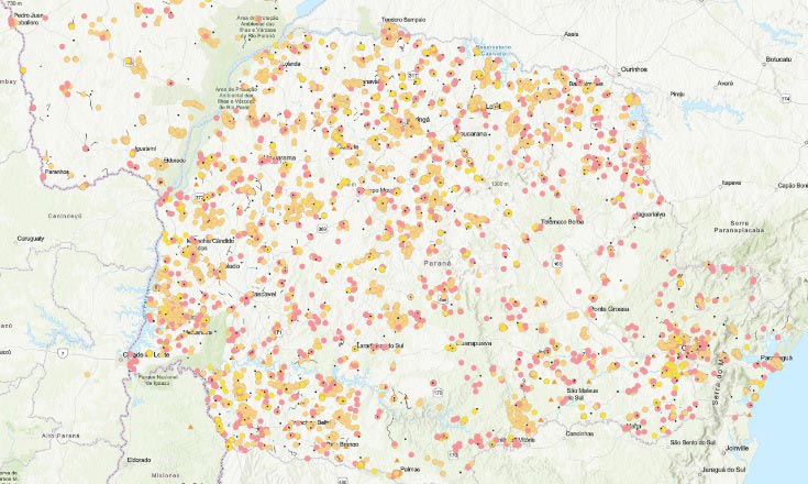 Georreferenciamento das propostas recebidas. Gráfico: Itaipu Binacional