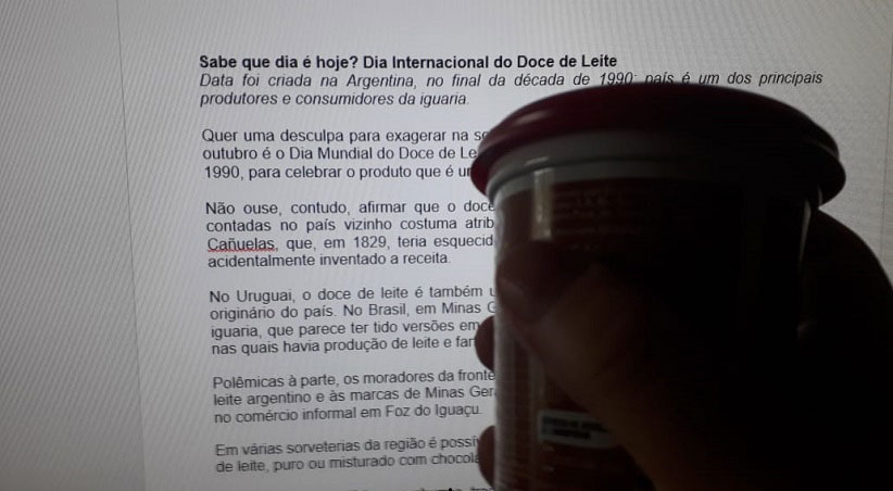 Nota da redação: o autor consumiu doce de leite enquanto produzia o texto. Foto: Guilherme Wojciechowski/H2FOZ