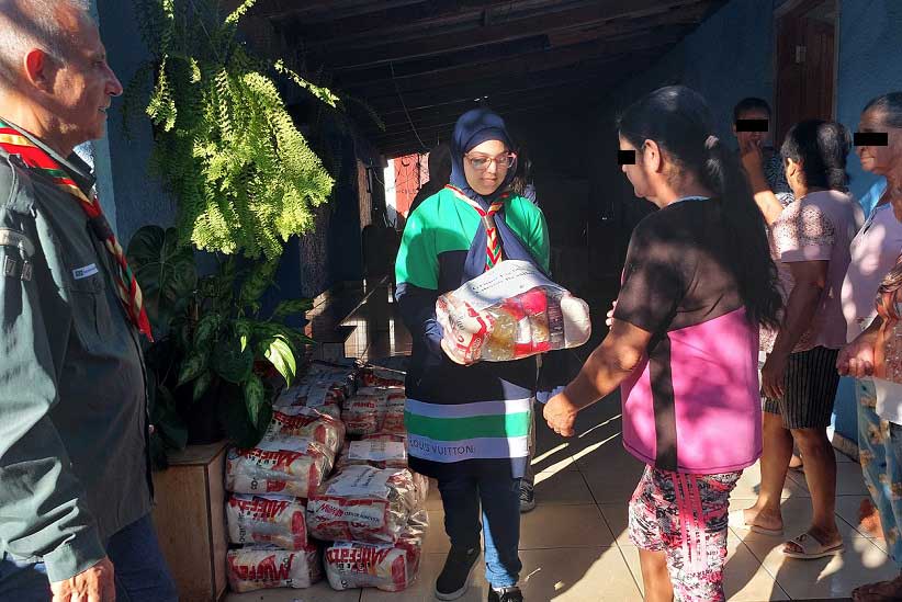 Na Vila das Batalhas, ponto de distribuição foi a residência da Dona Chica, conhecida moradora do bairro. Foto: Gentileza/Sociedade Beneficente Islâmica