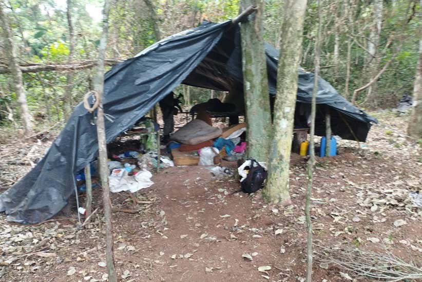 Acampamentos utilizados por traficantes foram inutilizados pelos agentes. Foto: Gentileza/Senad