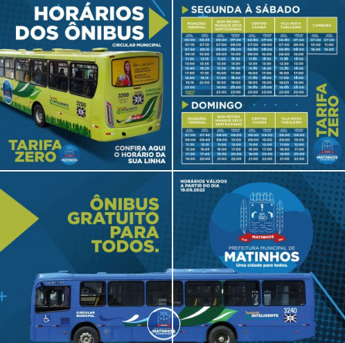 Mosaico publicado pela Prefeitura de Matinhos na rede social Facebook.