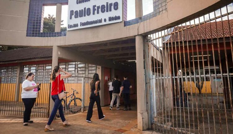 Colégio Estadual Paulo Freire, na Vila C Nova, foi um dos locais de prova em Foz do Iguaçu. Imagem: Reprodução/VideoUP
