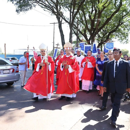 Festa do padroeiro teve a posse do novo bispo da Diocese de Ciudad del Este. Foto: Gentileza/Prefeitura de Ciudad del Este
