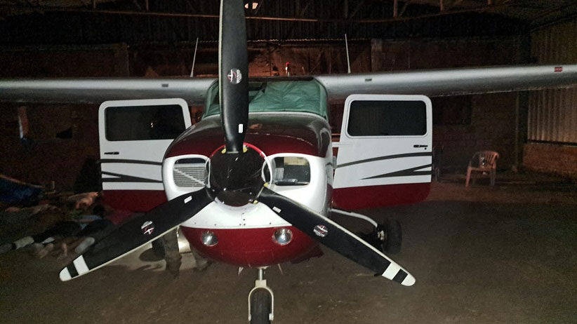 Aeronave Cessna foi apreendida no local. Foto: Gentileza/Polícia Nacional do Paraguai
