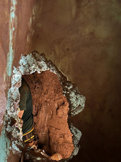 Túnel escavado para invadir o cofre da Associação de Trabalhadores Cambistas. Foto: Gentileza/Ministério Público do Paraguai