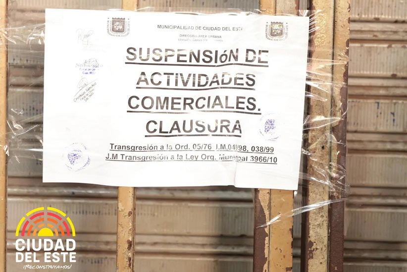 Fechamento poderá ser revisto em caso de regularização das pendências. Foto: Gentileza/Prefeitura de Ciudad del Este